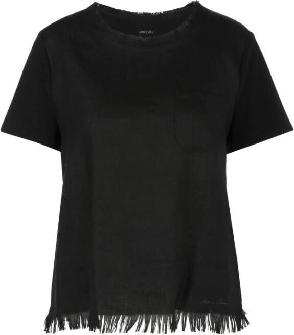 Marc Cain T-shirt met franjes Zwart Dames
