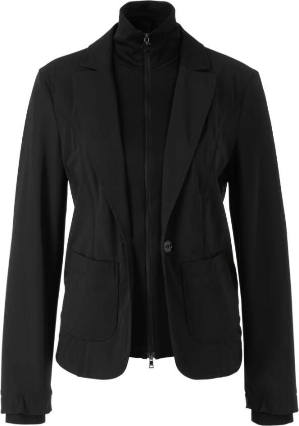 Marc Cain Twee-in-één Blazer met Fleece Jas Effect Zwart Dames