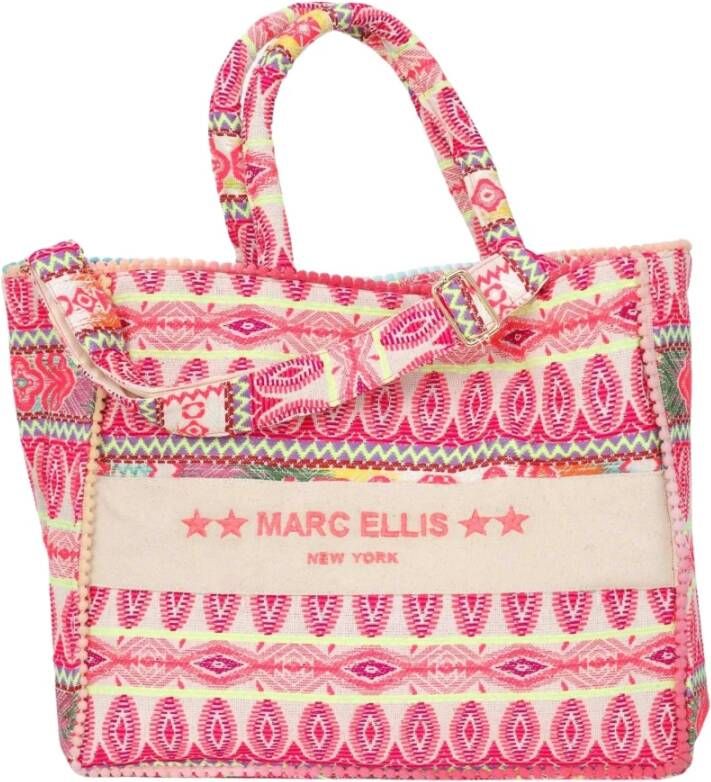Marc Ellis Mooie Fuchsia en Multicolor Bedrukte Shopper Pink Dames