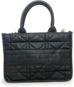 Marc Ellis Zwarte PU Handtas met Diamantpatroon en Afneembare Schouderband Zwart Dames