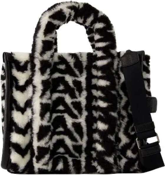 Marc Jacobs Beige-Zwarte Polyester Handtas met Bovenrits Zwart Dames
