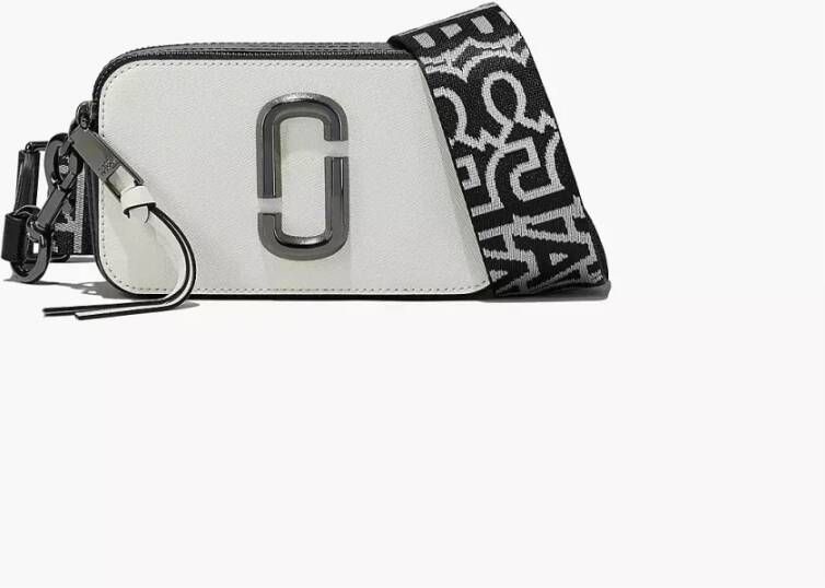 Marc Jacobs Witte Zwarte Schoudertas voor Vrouwen Double J Monogram Leren Crossbody Tas White Dames - Foto 4