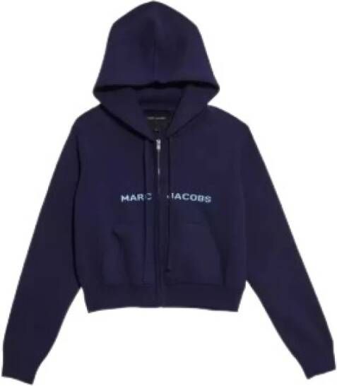 Marc Jacobs Cropped Zip Hoodie Casual Elevate Style Modieuze Cropped Zip Hoodie Blue Purple Dames