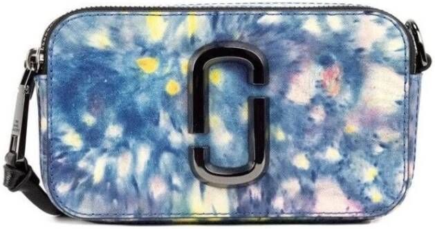 Marc Jacobs Watercolor Snapshot Blauw Lederen Crossbody Portemonnee Multicolor Dames