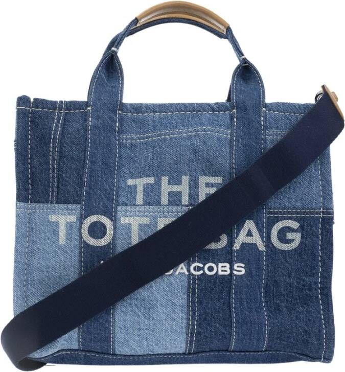 Marc Jacobs Denim Tote Bag met Leren Details Blue Dames