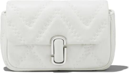 Marc Jacobs Gewatteerde Mini Schoudertas met Logo Plaque White Dames