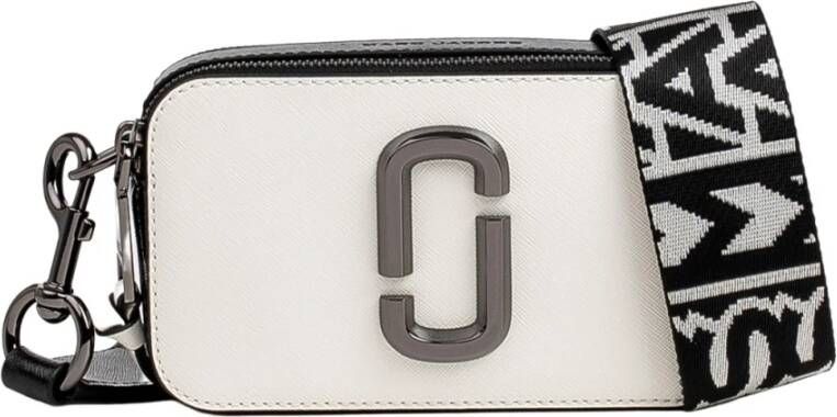 Marc Jacobs Witte Zwarte Schoudertas voor Vrouwen Double J Monogram Leren Crossbody Tas White Dames - Foto 16
