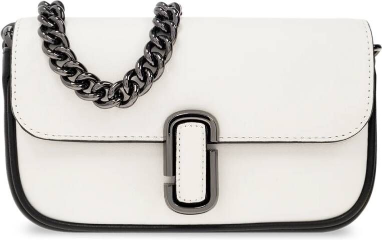 Marc Jacobs De Bi-Color Snapshot Mini schoudertas White Dames