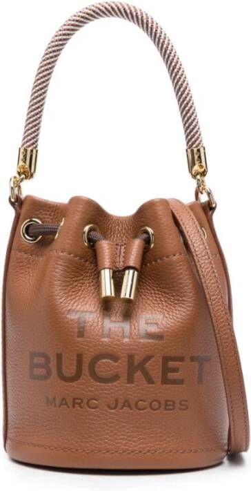 Marc Jacobs Bruine Micro Bucket Tas met Reliëf Detail Brown Dames