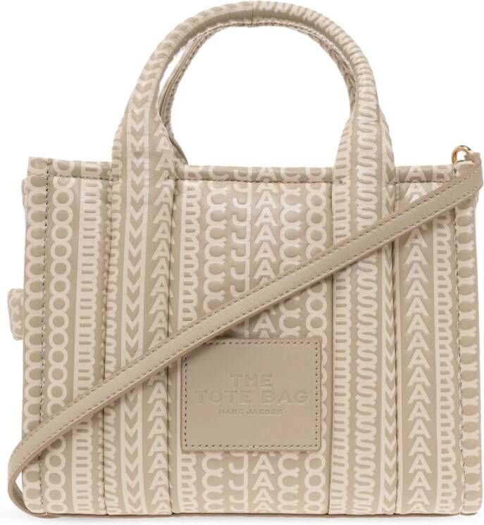 Marc Jacobs The Monogram Leather Tote kleine shopper Grijs - Foto 8