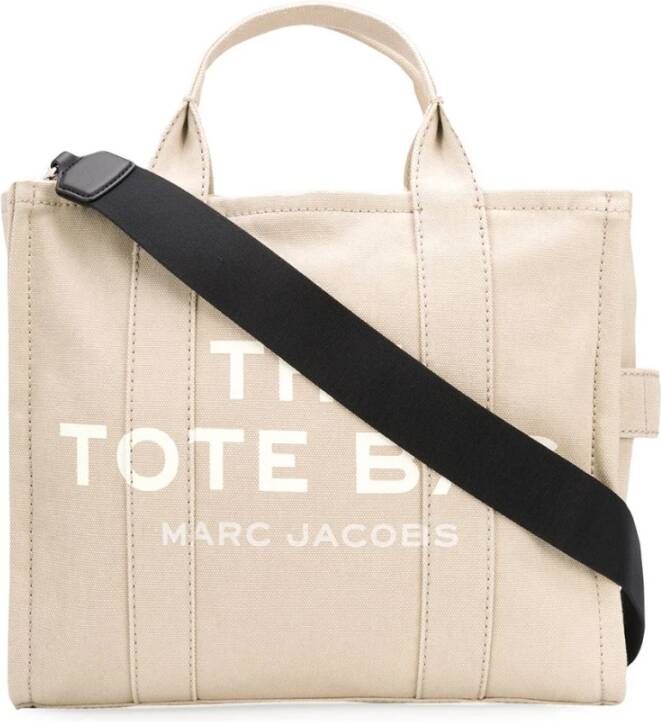 Marc Jacobs Beige Canvas Tote Tas met Afneembare Schouderband Beige Dames
