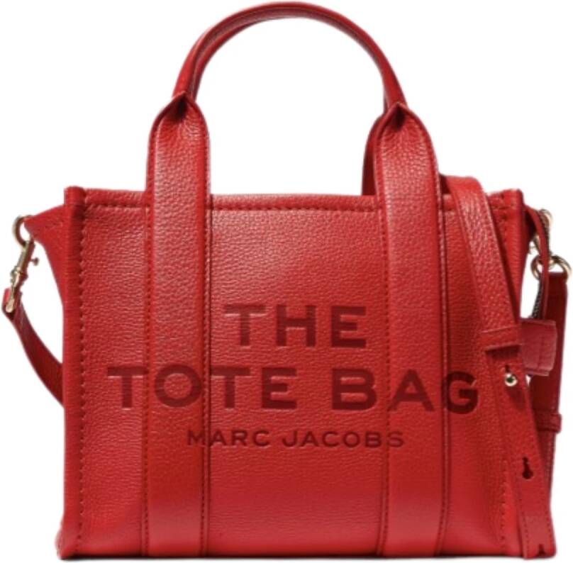Marc Jacobs Elegante Leren Tote Mini Shopper Tas Red Dames