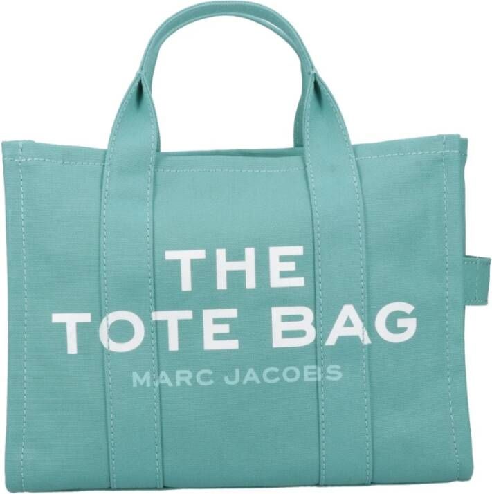 Marc Jacobs Elegante Schoudertas Blauw Turquoise Medium Canvas Blauw Dames