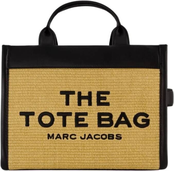 Marc Jacobs Natuurlijke kleur tote tas met geweven textuur en leren afwerking Beige Dames