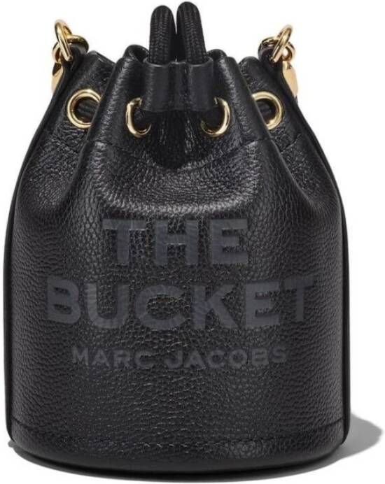 Marc Jacobs Gestructureerde leren bucket bag met touwhandvat Black Dames
