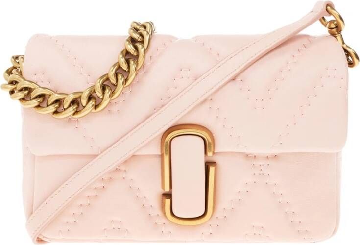 Marc Jacobs Crossbody bags The Quilted Leather J Marc Shoulder Bag in poeder roze
