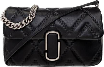 Marc Jacobs Crossbody bags The Quilted Leather J Marc Large Shoulder Bag in zwart