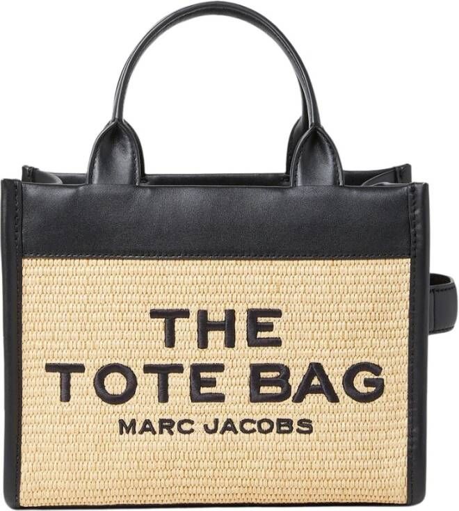 Marc Jacobs Geweven mini tote tas met borduursel Beige Dames