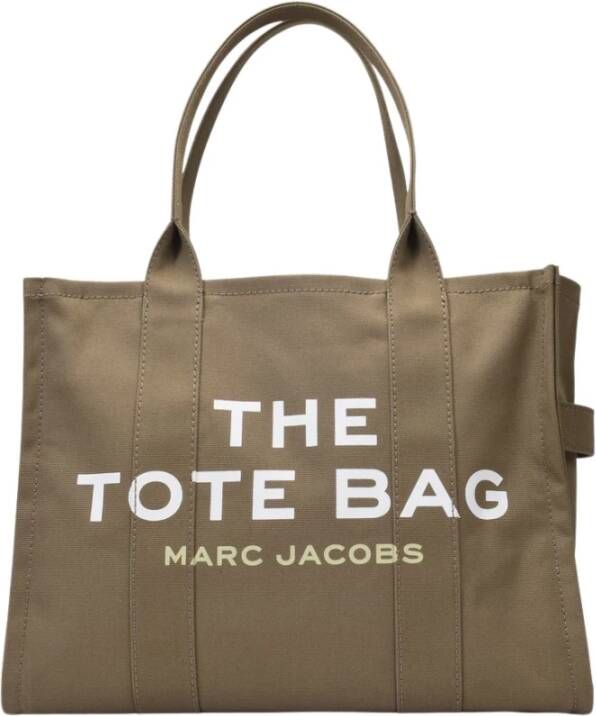 Marc Jacobs Canvas Tote met Logo Print en Ritssluiting Green Dames - Foto 9