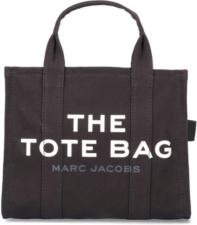 Marc Jacobs Middelgrote Zwarte Katoenen Tote Tas met Verstelbare Band Black Dames