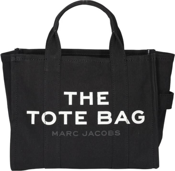 Marc Jacobs Zwarte katoenen tas met ritssluiting en verstelbare band Zwart Dames