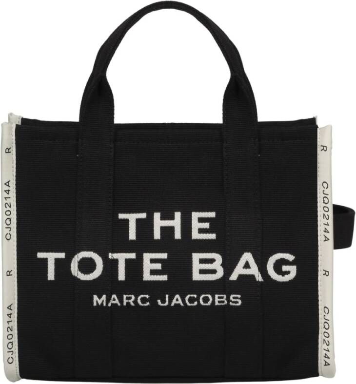 Marc Jacobs Jacquard Medium Tote Tas met Logo Print Zwart Dames