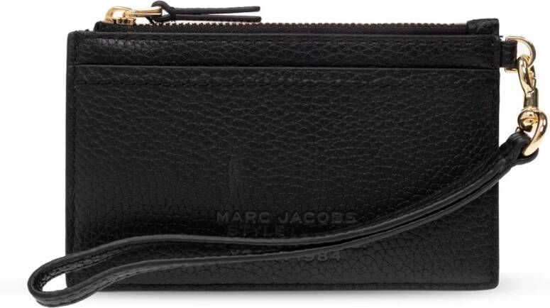 Marc Jacobs Stijlvolle ritssluiting polsband portemonnee Black Dames