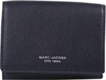 Marc Jacobs Klassieke Zwarte Medium Trifold Portemonnee Zwart Dames