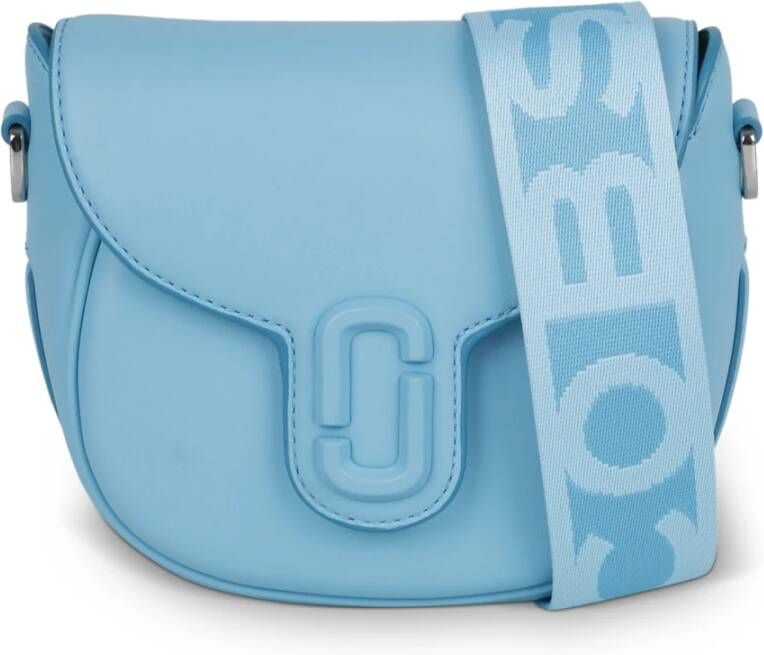 Marc Jacobs Leren Crossbody Tas met Logo Schouderband Blauw Dames