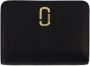 Marc Jacobs Zwarte Leren Mini Compact Portemonnee met Goudkleurig Logo Black Dames - Thumbnail 1