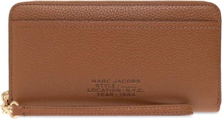Marc Jacobs Leren portemonnee met logo Bruin Dames