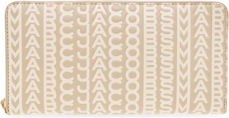 Marc Jacobs Leren portemonnee met monogram Beige Dames