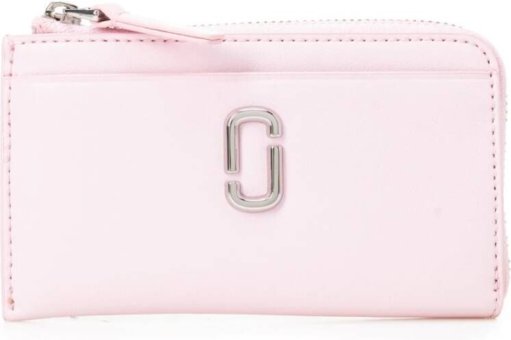 Marc Jacobs Leren portemonnee met rits en kaartsleuven Roze Dames