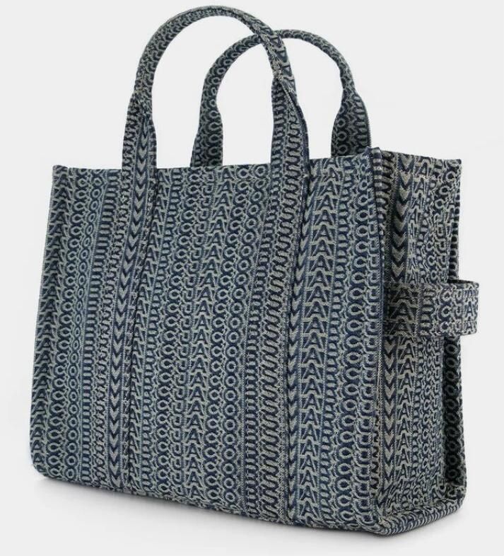 Marc Jacobs Blauwe Jacquard Stoffen Tas met Leren Afwerkingen Blue Dames - Foto 5