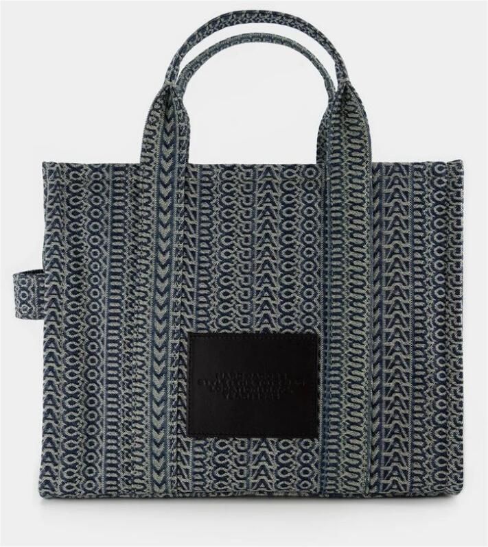 Marc Jacobs Blauwe Jacquard Stoffen Tas met Leren Afwerkingen Blue Dames - Foto 3