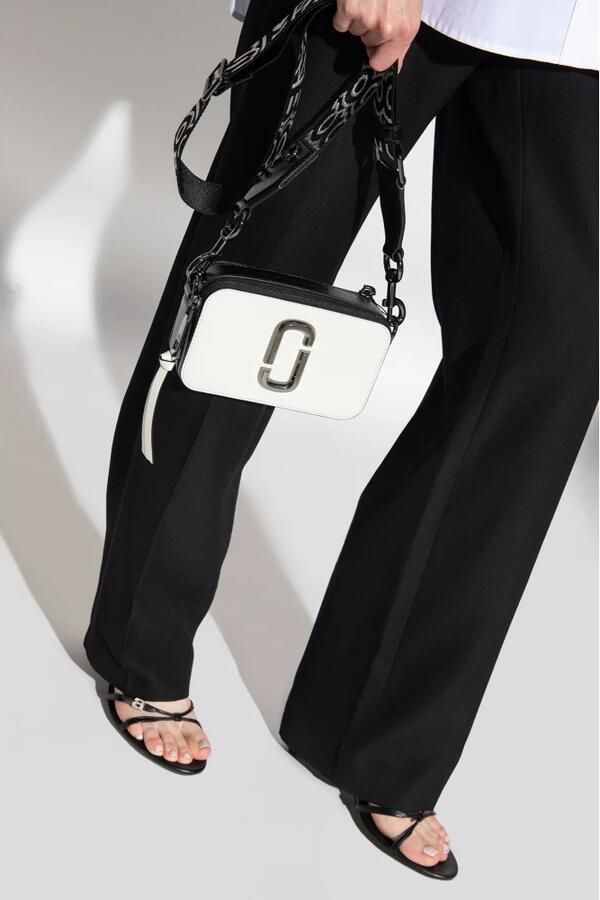 Marc Jacobs Witte Zwarte Schoudertas voor Vrouwen Double J Monogram Leren Crossbody Tas White Dames - Foto 2