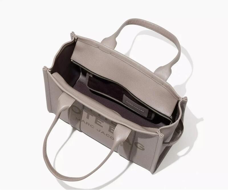 Marc Jacobs Gestructureerde leren shopper tas met logo Gray Dames - Foto 4