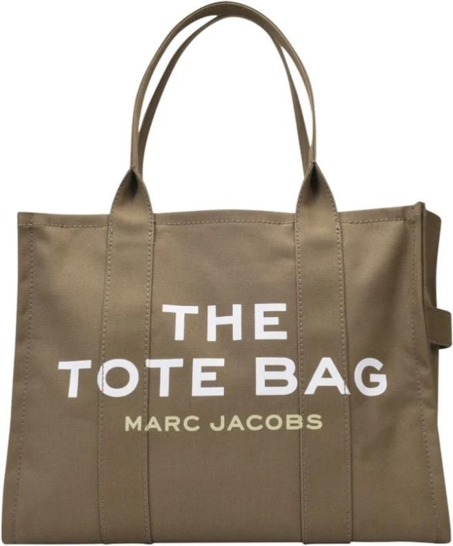 Marc Jacobs Canvas Tote met Logo Print en Ritssluiting Green Dames - Foto 5