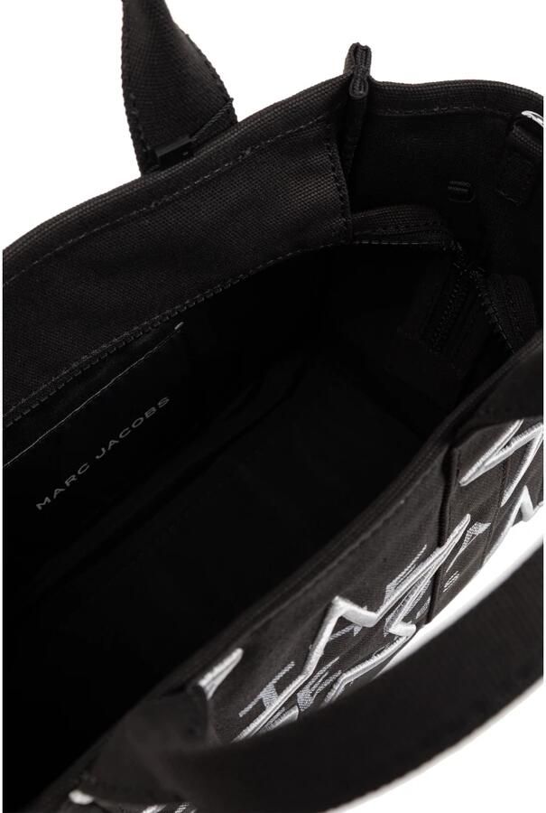 Marc Jacobs Canvas Logo Print Sterborduurwerk Tas Black Dames - Foto 4