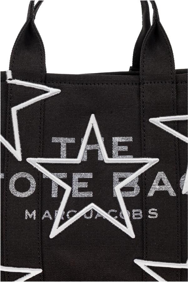 Marc Jacobs Canvas Logo Print Sterborduurwerk Tas Black Dames - Foto 5