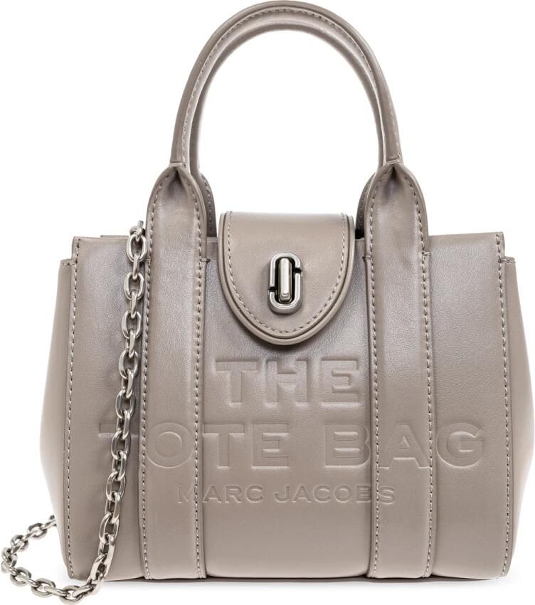 Marc Jacobs Shoppers & Totes The Crossbody Leather Grey in grijs