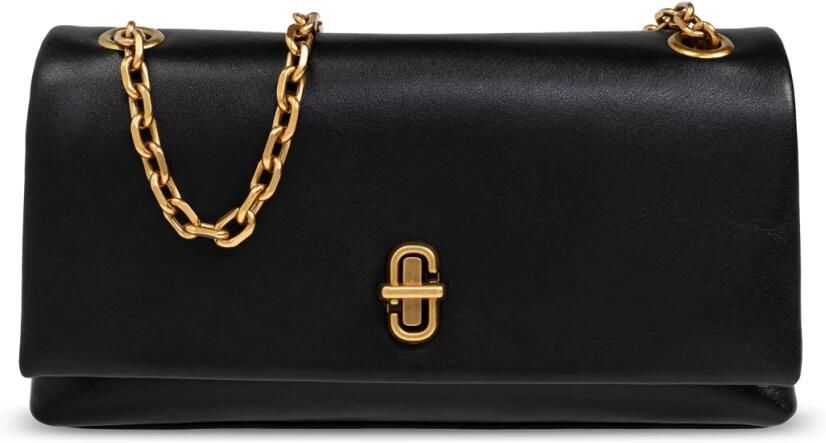 Marc Jacobs Zwarte leren kettingportemonnee schoudertas Black Dames