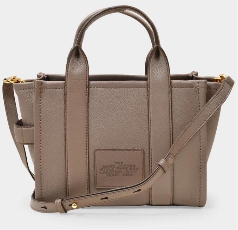 Marc Jacobs Getextureerde leren tote handtas met riem Gray Dames - Foto 6