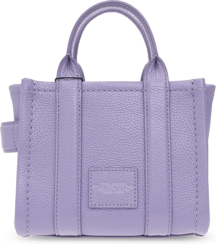 Marc Jacobs Leren Mini Tote Tas met Logo Opdruk Purple Dames - Foto 2