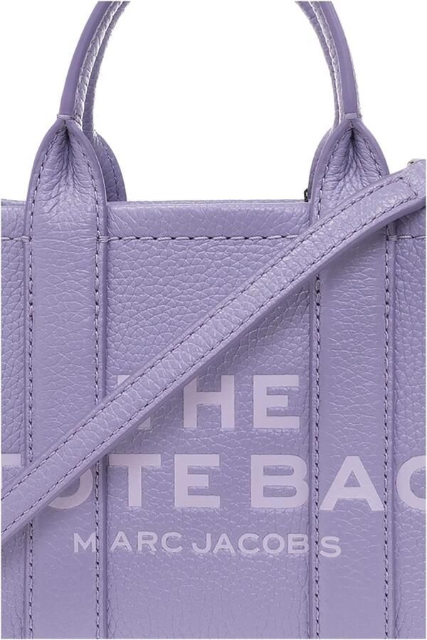 Marc Jacobs Leren Mini Tote Tas met Logo Opdruk Purple Dames - Foto 4