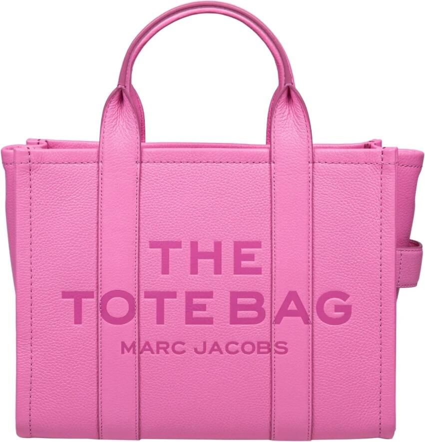 Marc Jacobs Shoppers & Totes The Medium Tote Leather Pink in roze