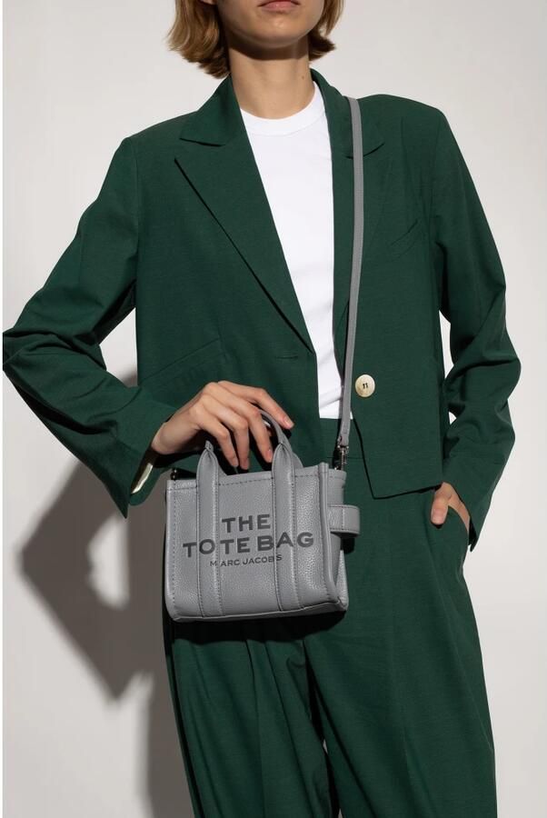 Marc Jacobs Grained Leather Mini Tote Bag Gray Dames - Foto 6