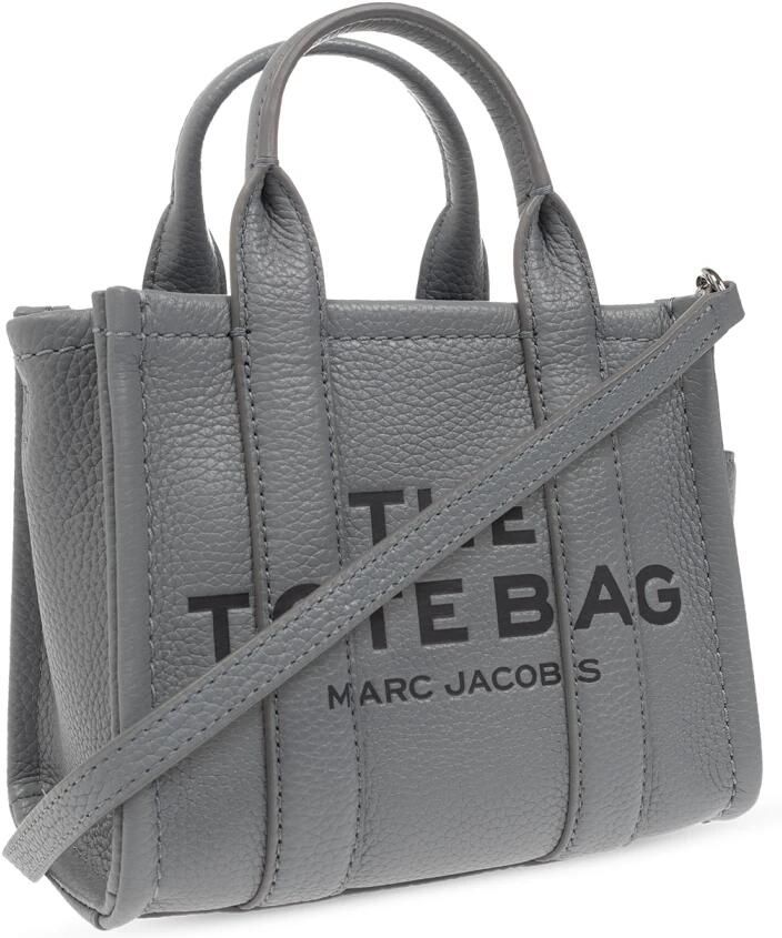 Marc Jacobs Grained Leather Mini Tote Bag Gray Dames - Foto 3