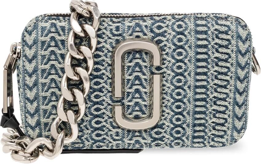 Marc Jacobs Logo Jacquard Denim Snapshot Schoudertas Blauw Dames - Foto 5