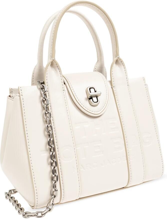 Marc Jacobs Shoppers & Totes The Mini Tote Leather White in wit - Foto 4